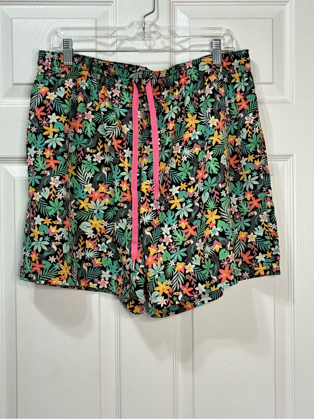 Chubbies Swim Trunks Mens XXL The Bloomerangs Tropical Toucan Pockets Pull On